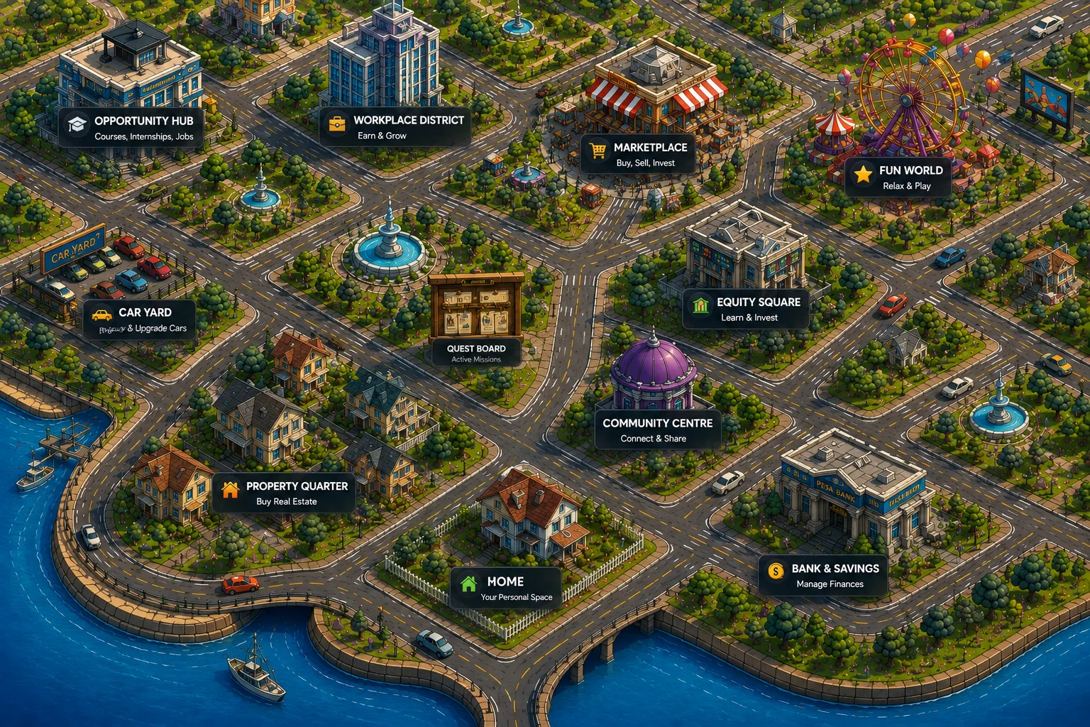 Pesa City — the living world of PesaQuest